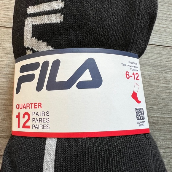 12  Pair Fila Men's Sport-style Qtr Cut Versatility Comfort & Style Socks  10-13 - Picture 2 of 4